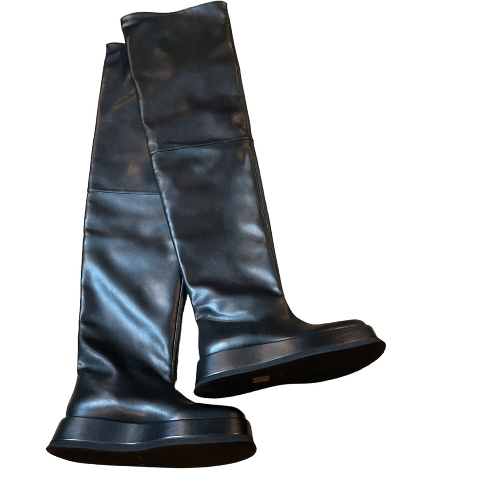 Gia Borghini Black Over-the-Knee Slouchy Boots - Picture 10 of 12